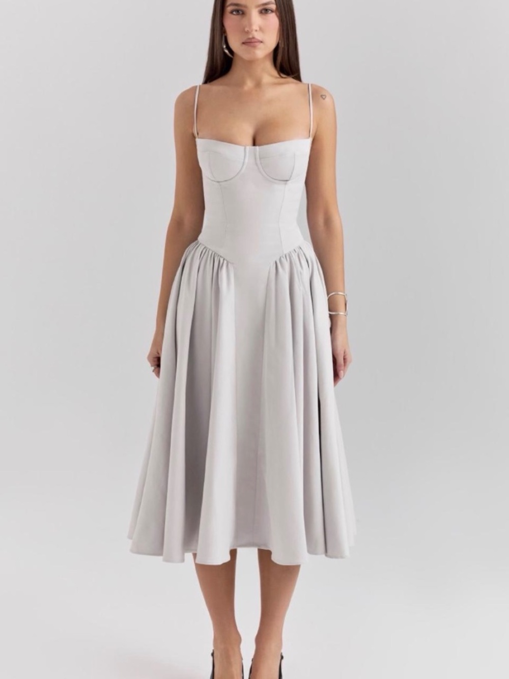 House of CB Samaria Dress in Dove Grey